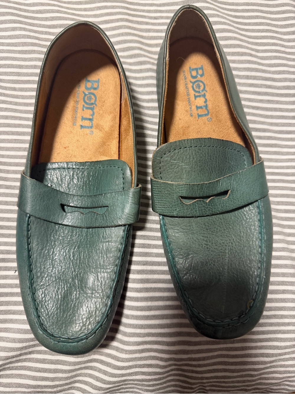 Born women’s  Teal Green Leather Penny Loafers